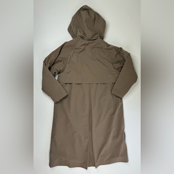 L.L. Bean VTG Wool Lined Waterproof Hooded Trench Coat Womens Medium Petite - Picture 2 of 14